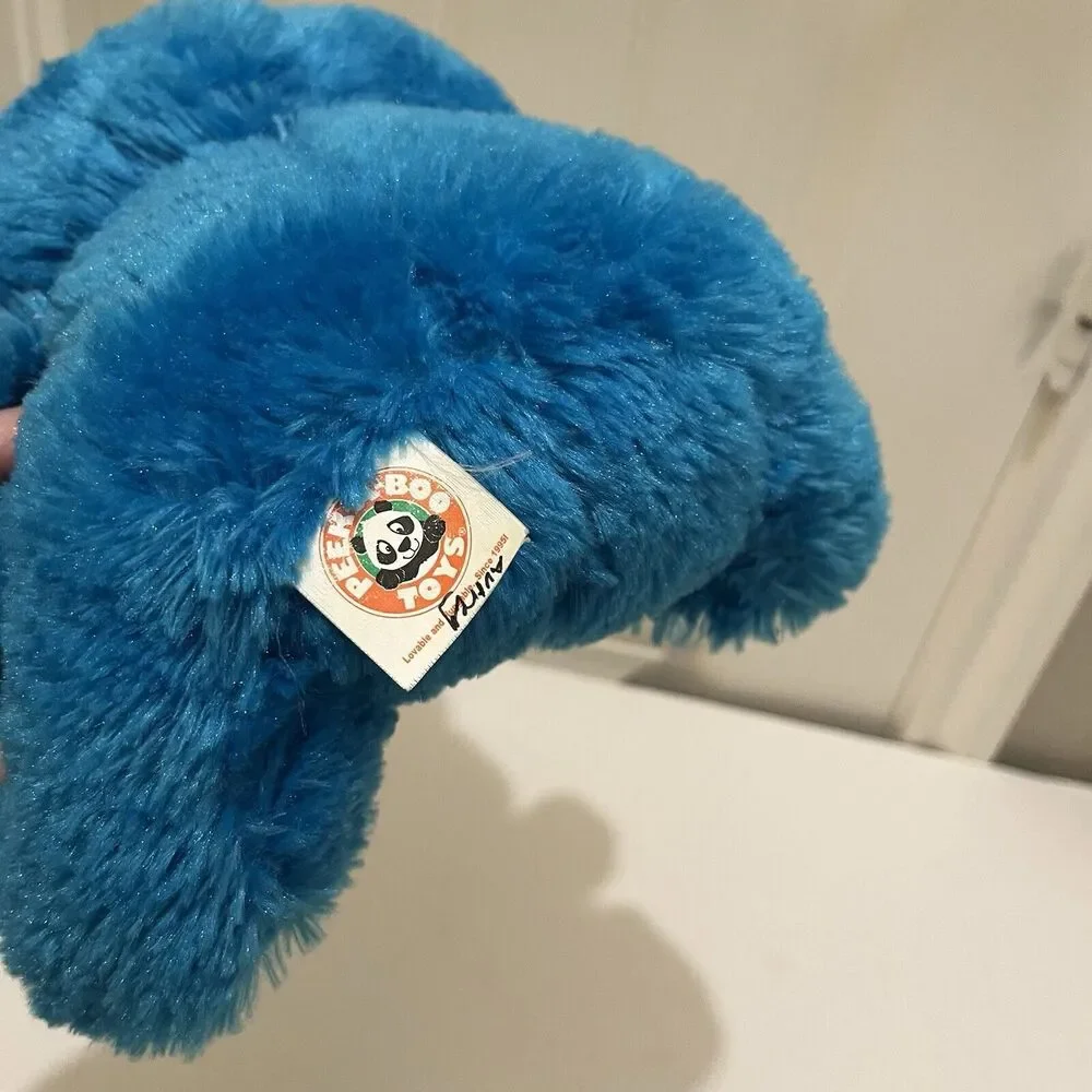 Peek A Boo Teal Blue Lime Green Fuzzy Teddy Bear Plush 10